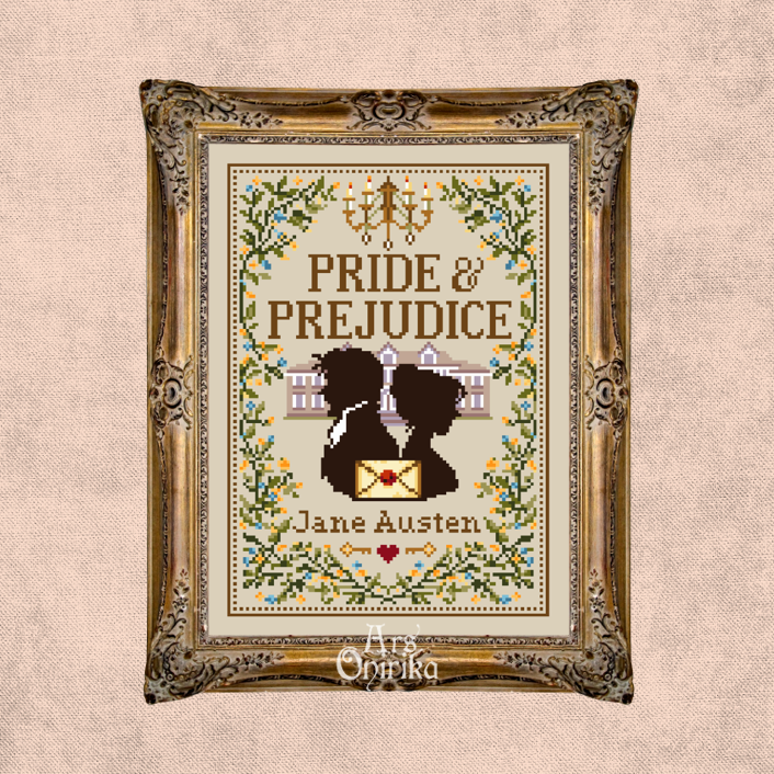 Pride and Prejudice Cross Stitch Pattern (PDF) – Jane Austen - INTERMEDIATE LEVEL