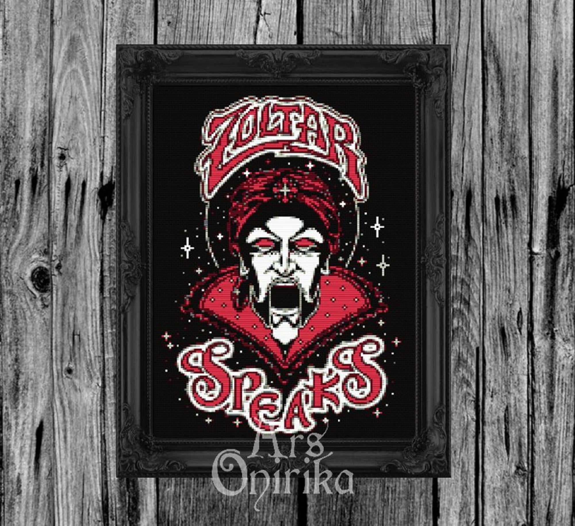 Zoltar Machine Cross Stitch Pattern – Retro Arcade Fortune Teller (PDF) - INTERMEDIATE LEVEL