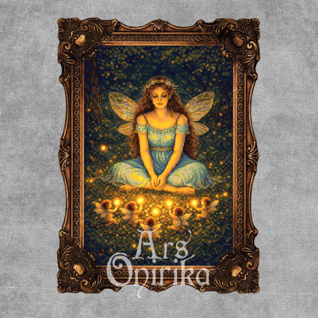 The Firefly Circle (III) Cross Stitch Pattern - Whimsical Folklore (PDF) - INTERMEDIATE LEVEL