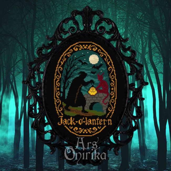 Jack O'Lantern Cross Stitch Pattern - Halloween (PDF) - INTERMEDIATE LEVEL