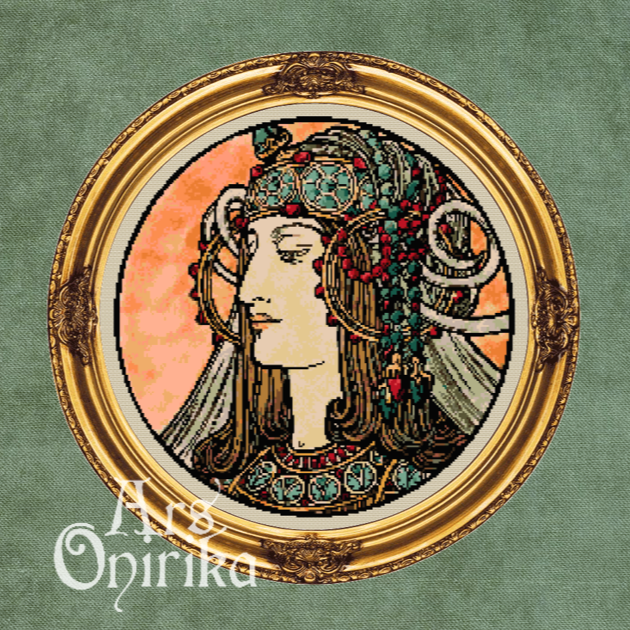 Alphonse Mucha Goddess Cross Stitch Pattern BUNDLE (PDF)