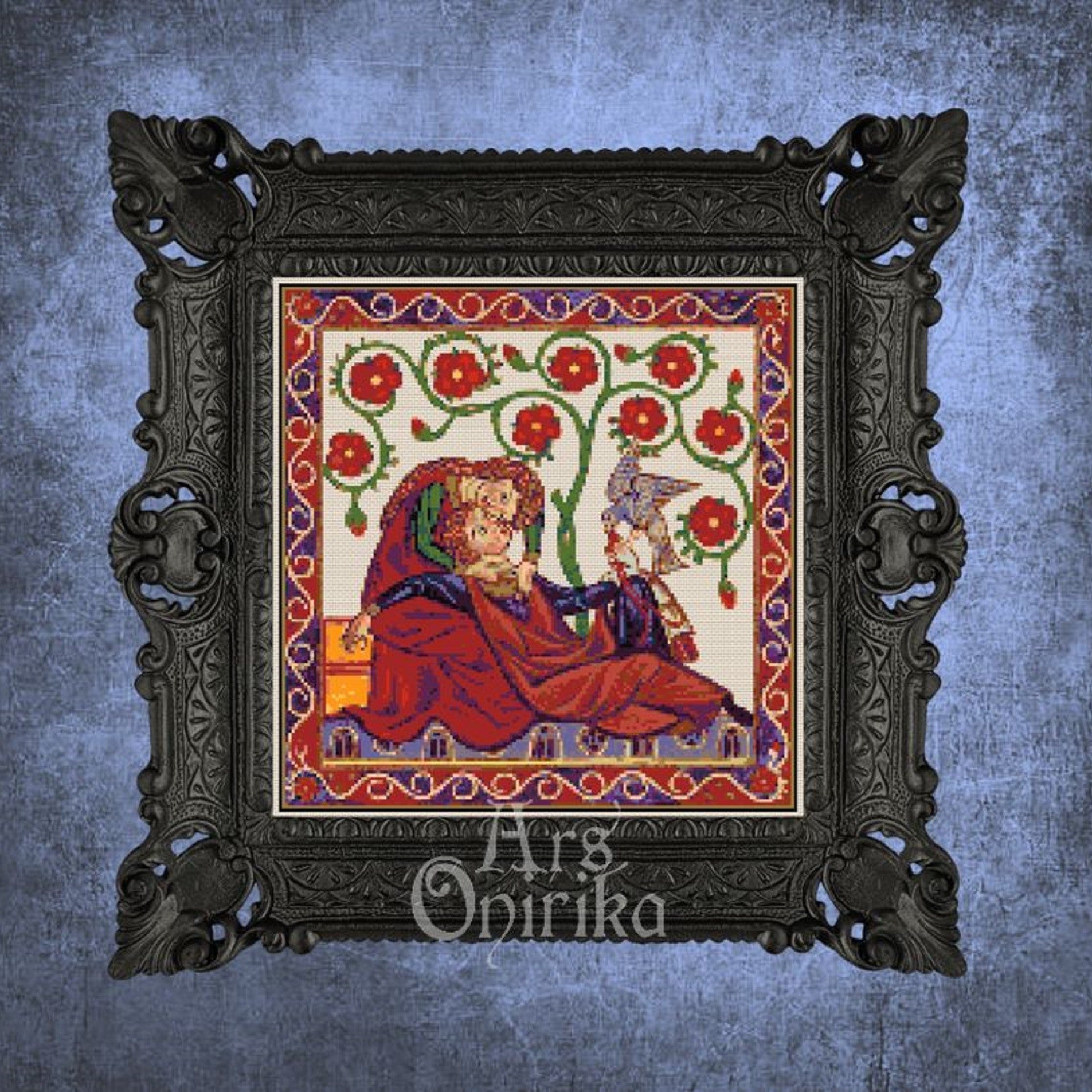 Medieval Codex Cross Stitch Pattern – Illuminated Manuscript (PDF) - INTERMEDIATE LEVEL