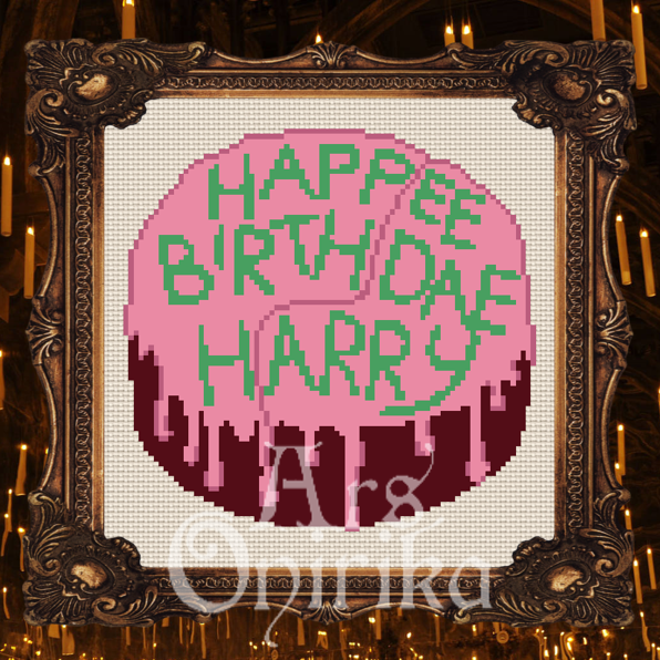 Happee Birthdae Magic Cake - Cross Stitch Pattern (PDF) - EASY LEVEL