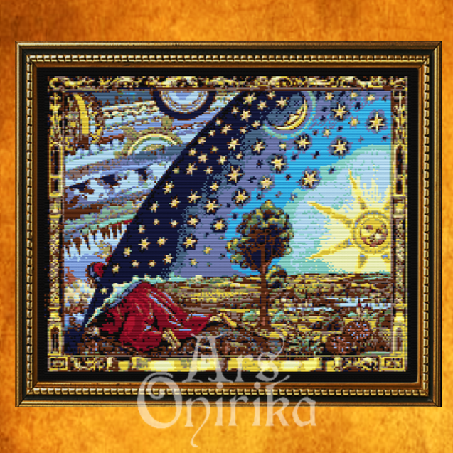 Flammarion Illustration Cross Stitch Pattern (PDF) - Alchemy Astronomy - INTERMEDIATE LEVEL