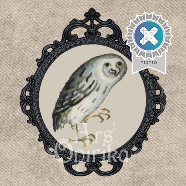 Medieval Owl Cross Stitch Pattern (PDF) – Illuminated Bestiary - EASY LEVEL