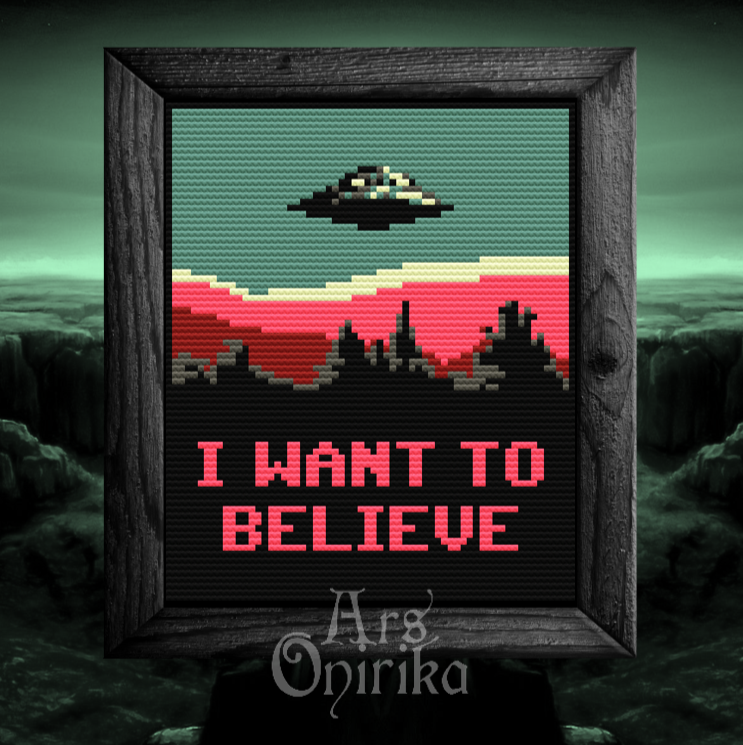 I Want To Believe - Cross Stitch Pattern - EASY LEVEL