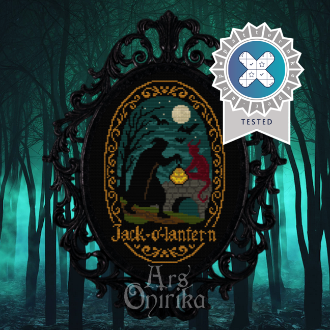 Jack O'Lantern Cross Stitch Pattern - Halloween (PDF) - INTERMEDIATE LEVEL