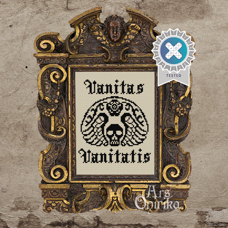 Vanitas Vanitatis Cross Stitch Pattern – Medieval Embroidery Art (PDF) - EASY LEVEL
