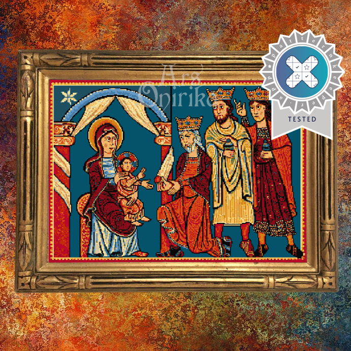Christmas Cross Stitch Pattern - The Adoration Of The Magi (PDF) - INTERMEDIATE LEVEL