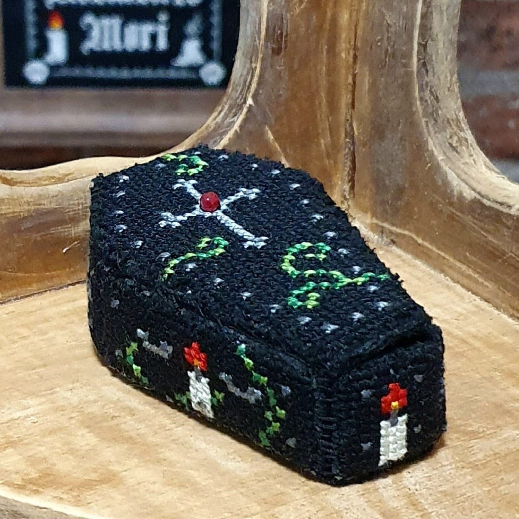 Coffin 3D Cross Stitch Pattern – Gothic Reliquary Box (PDF) - INTERMEDIATE LEVEL