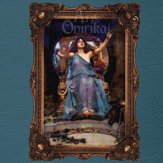 Circe Ulysses Cross Stitch Pattern - Waterhouse Classical Art - ADVANCED LEVEL