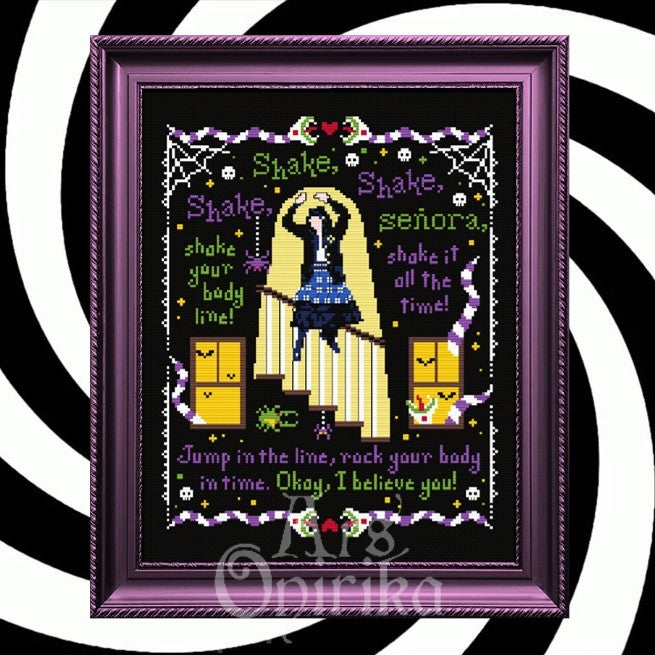 Shake Senora - Creepy Girl Cross Stitch Pattern - INTERMEDIATE LEVEL