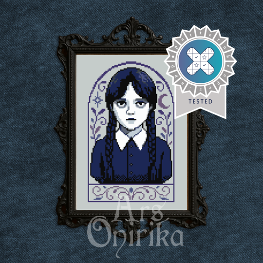 Wednesday Cross Stitch Pattern - Witchy Gothic Merlina (PDF) - EASY LEVEL