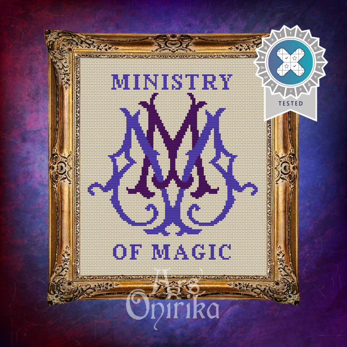 Ministry Of Magic Cross Stitch Pattern - Magic Wizard World (PDF) - EASY LEVEL