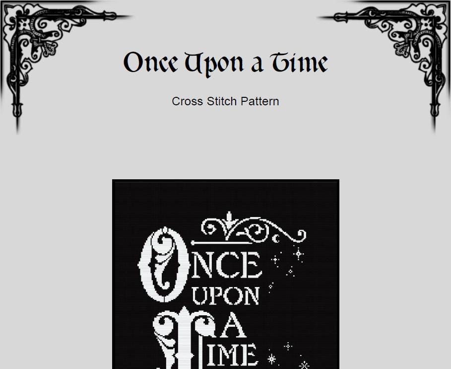 Once Upon a Time Cross Stitch Pattern (PDF) – Vintage Fairytale Sampler - EASY LEVEL