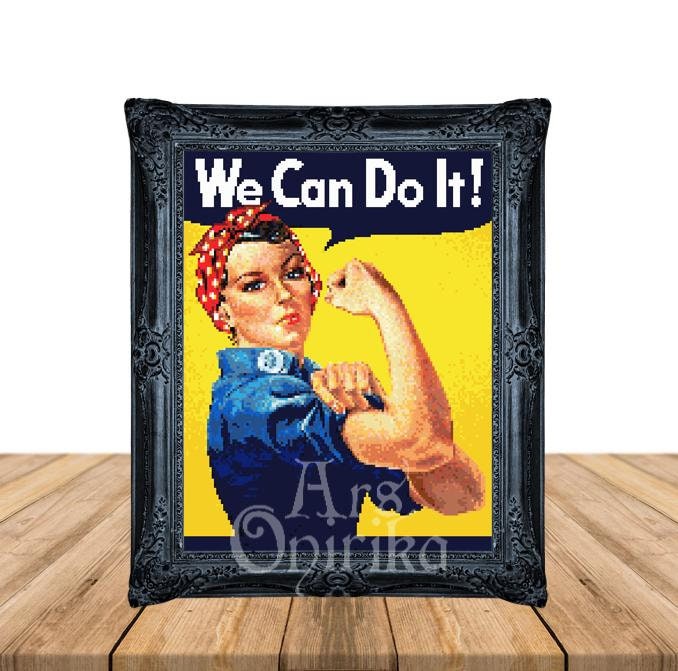 Rosie the Riveter Cross Stitch Pattern (PDF) – Feminist Design - INTERMEDIATE LEVEL