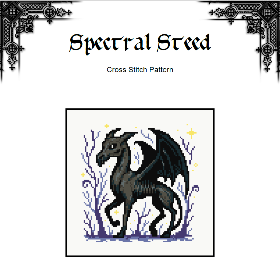 Thestral Cross Stitch Pattern - Part of a Bundle (PDF)