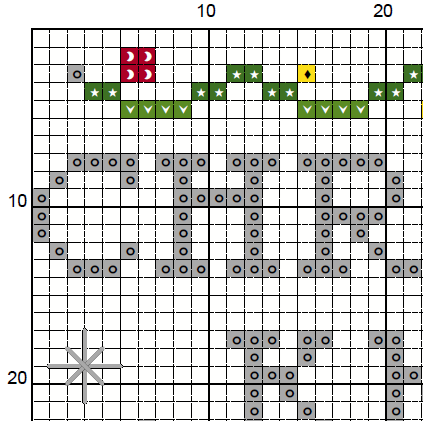 Christmas Knight Cross Stitch Pattern – Hollow Fantasy Gamer (PDF) - EASY LEVEL