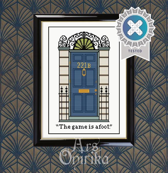 221B Baker Street - Sherlock Holmes - Cross Stitch Pattern (PDF) - EASY LEVEL