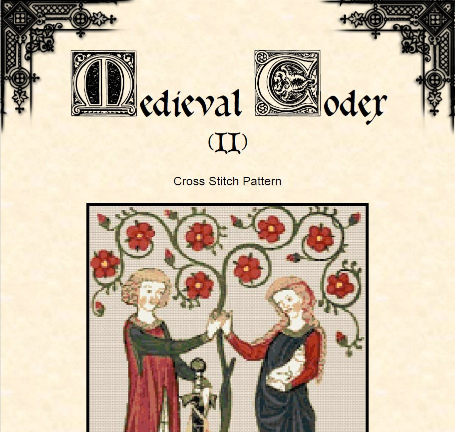 Medieval Cross Stitch Pattern – Codex Manese (PDF) - INTERMEDIATE LEVEL