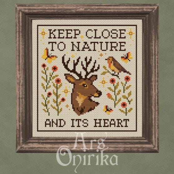 Keep close to nature cross stitch pattern - Rustic Cottage - EASY LEVEL
