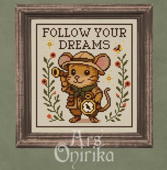 Follow Your Dreams Cross Stitch Pattern - EASY LEVEL