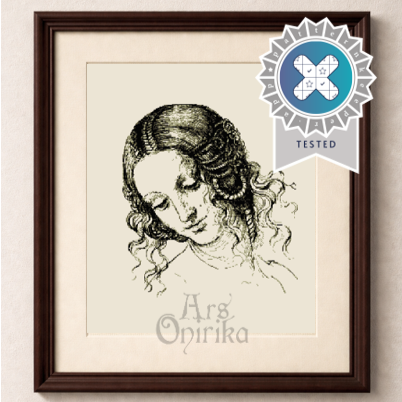 Leonardo Da Vinci Cross Stitch Pattern – La Scapigliata Embroidery (PDF) - INTERMEDIATE LEVEL