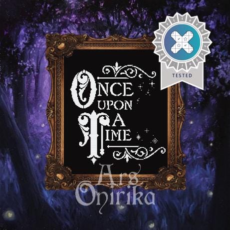Once Upon a Time Cross Stitch Pattern (PDF) – Vintage Fairytale Sampler - EASY LEVEL