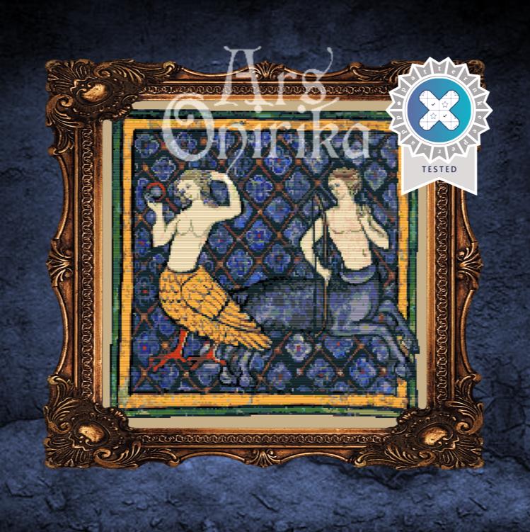 Siren & Centaur Cross Stitch Pattern – Medieval Bestiary (PDF) - INTERMEDIATE LEVEL
