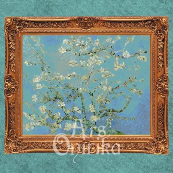 Van Gogh Almond Blossom Cross Stitch Pattern – Classic Art (PDF) - ADVANCED LEVEL