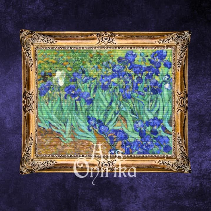 Van Gogh Iris Cross Stitch Pattern – Floral Sampler (PDF Pattern) - ADVANCED LEVEL