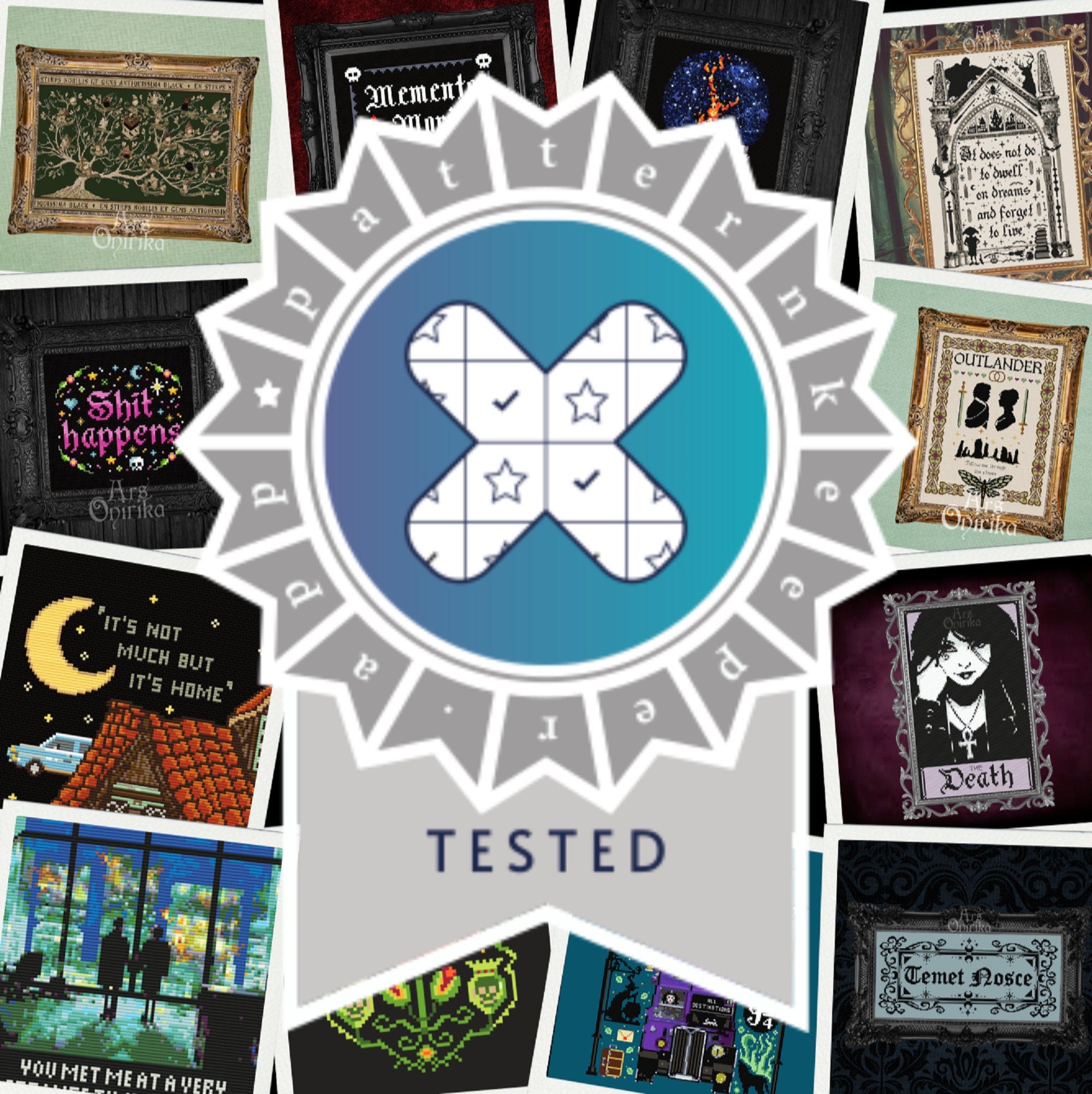 Gothic Stained Glass Cross Stitch Pattern – Colorful Window Embroidery (PDF) - EASY LEVEL