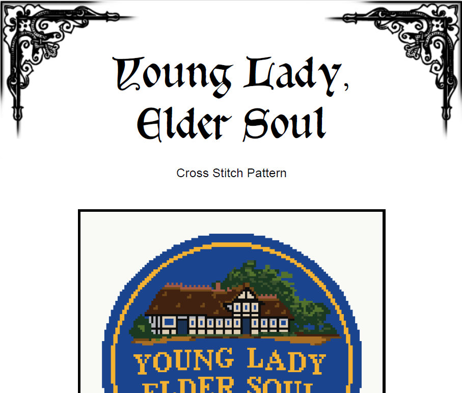 Danish Cookie Tin Cross Stitch Pattern (PDF) - Young Lady Elder Soul - EASY LEVEL