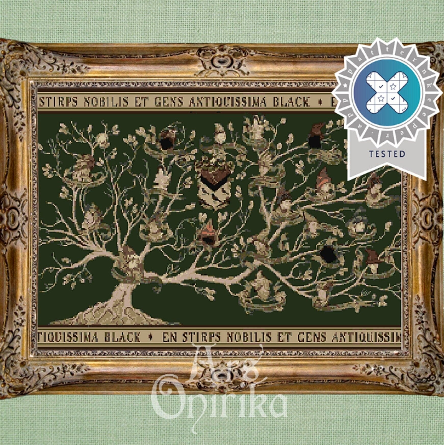 Black House Family Tree Cross Stitch Pattern – Wizarding World (PDF) - ADVANCED LEVEL