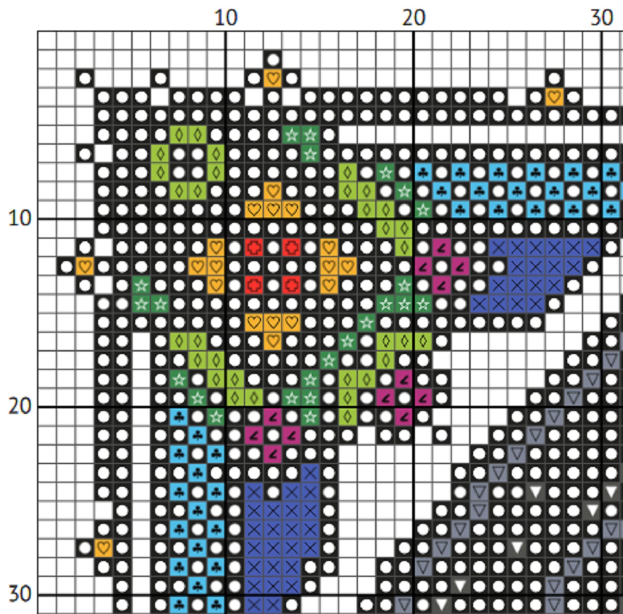 Gothic Stained Glass Cross Stitch Pattern – Colorful Window Embroidery (PDF) - EASY LEVEL