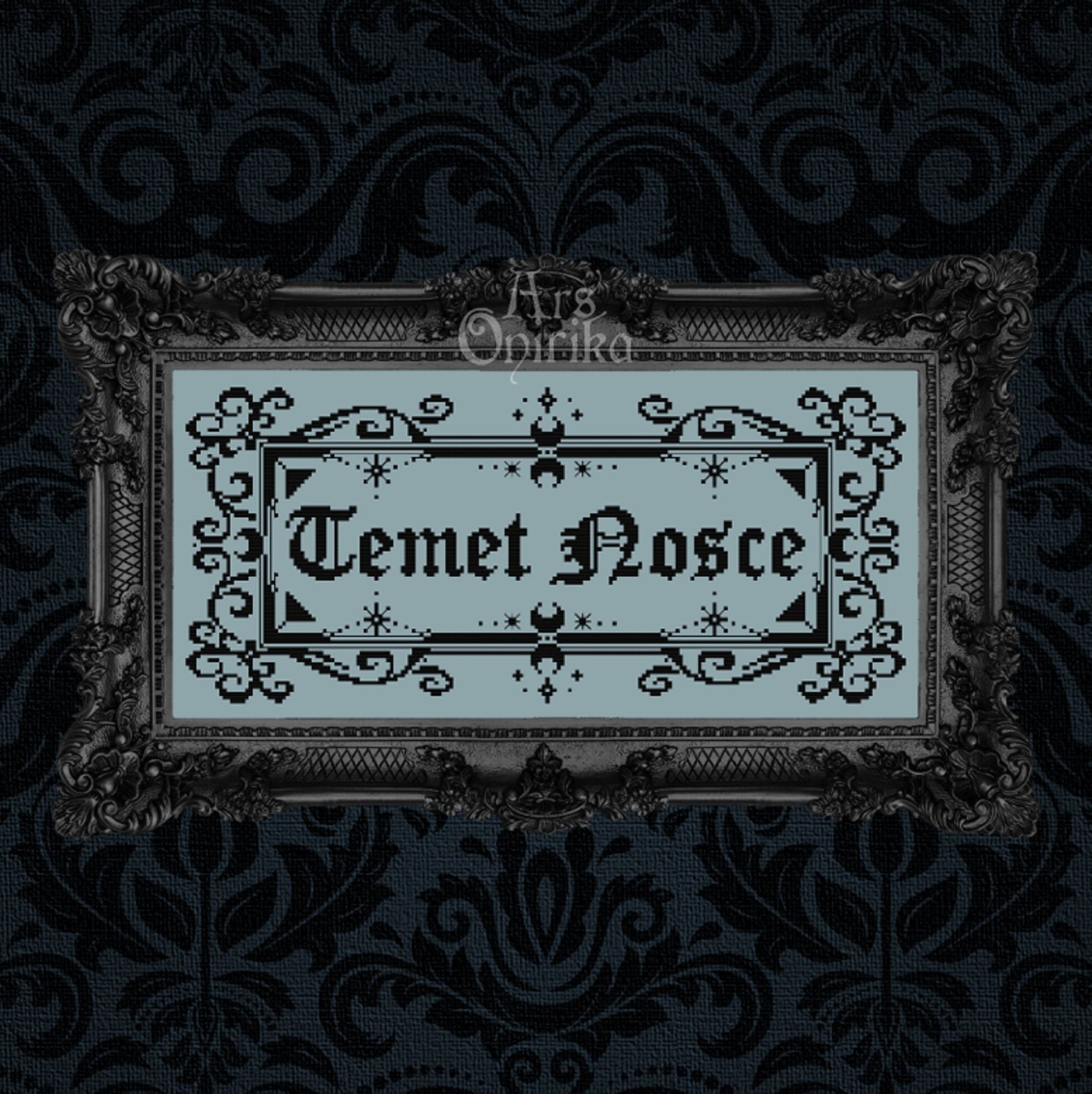 Temet Nosce Cross Stitch Pattern – Matrix Latin Quote (PDF) - EASY LEVEL