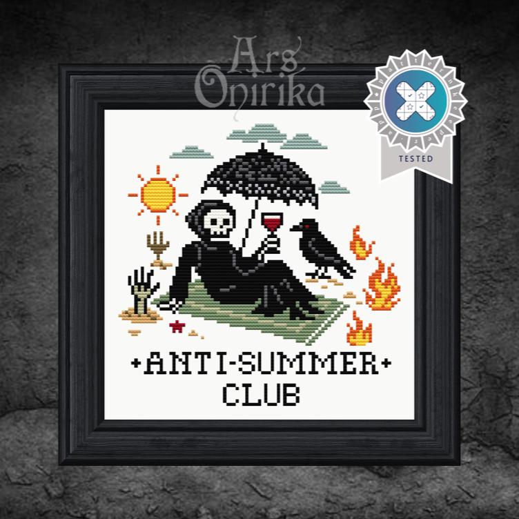 Anti Summer Club Cross Stitch Pattern - Grim Reaper (PDF) - EASY LEVEL