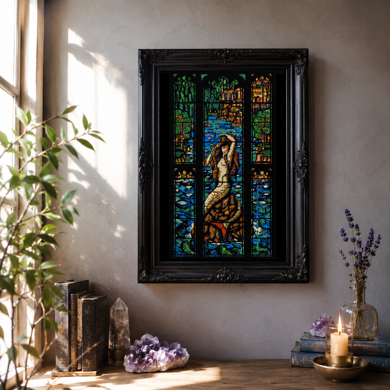 Mermaid Stained Glass - Cross Stitch Pattern