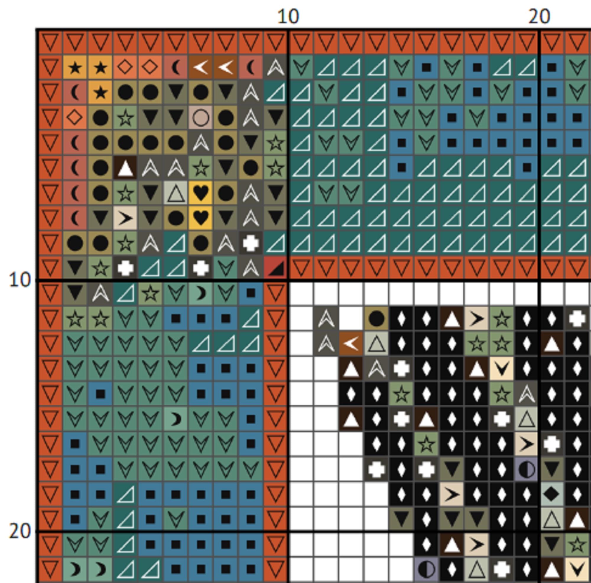 Medieval Chess Game Cross Stitch Pattern (PDF) - Codex Manesse - INTERMEDIATE LEVEL