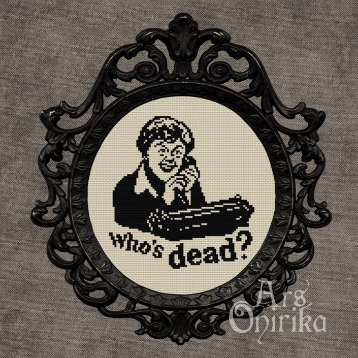 Dark Humor Cross Stitch Pattern: Who's Dead? - Easy Beginner (PDF) - EASY LEVEL