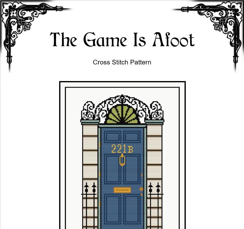 221B Baker Street - Sherlock Holmes - Cross Stitch Pattern (PDF) - EASY LEVEL