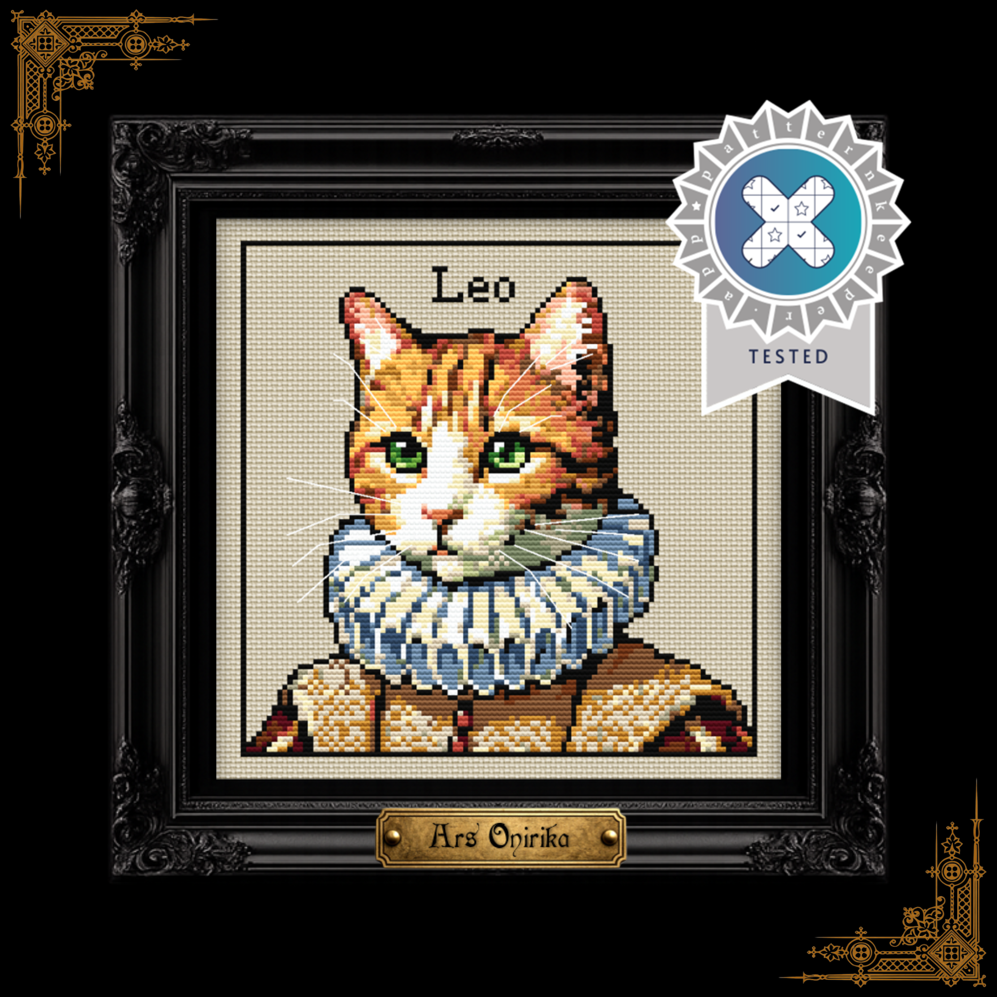 Victorian Orange Tabby Cat - Cross Stitch Pattern