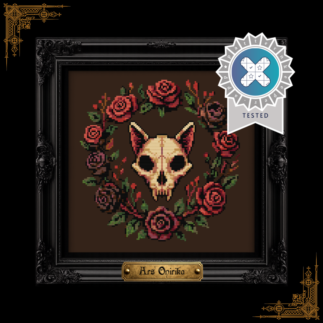 𝐂𝐀𝐓 𝐒𝐊𝐔𝐋𝐋 & 𝐑𝐎𝐒𝐄𝐒 – 𝐂𝐫𝐨𝐬𝐬 𝐒𝐭𝐢𝐭𝐜𝐡 𝐏𝐚𝐭𝐭𝐞𝐫𝐧