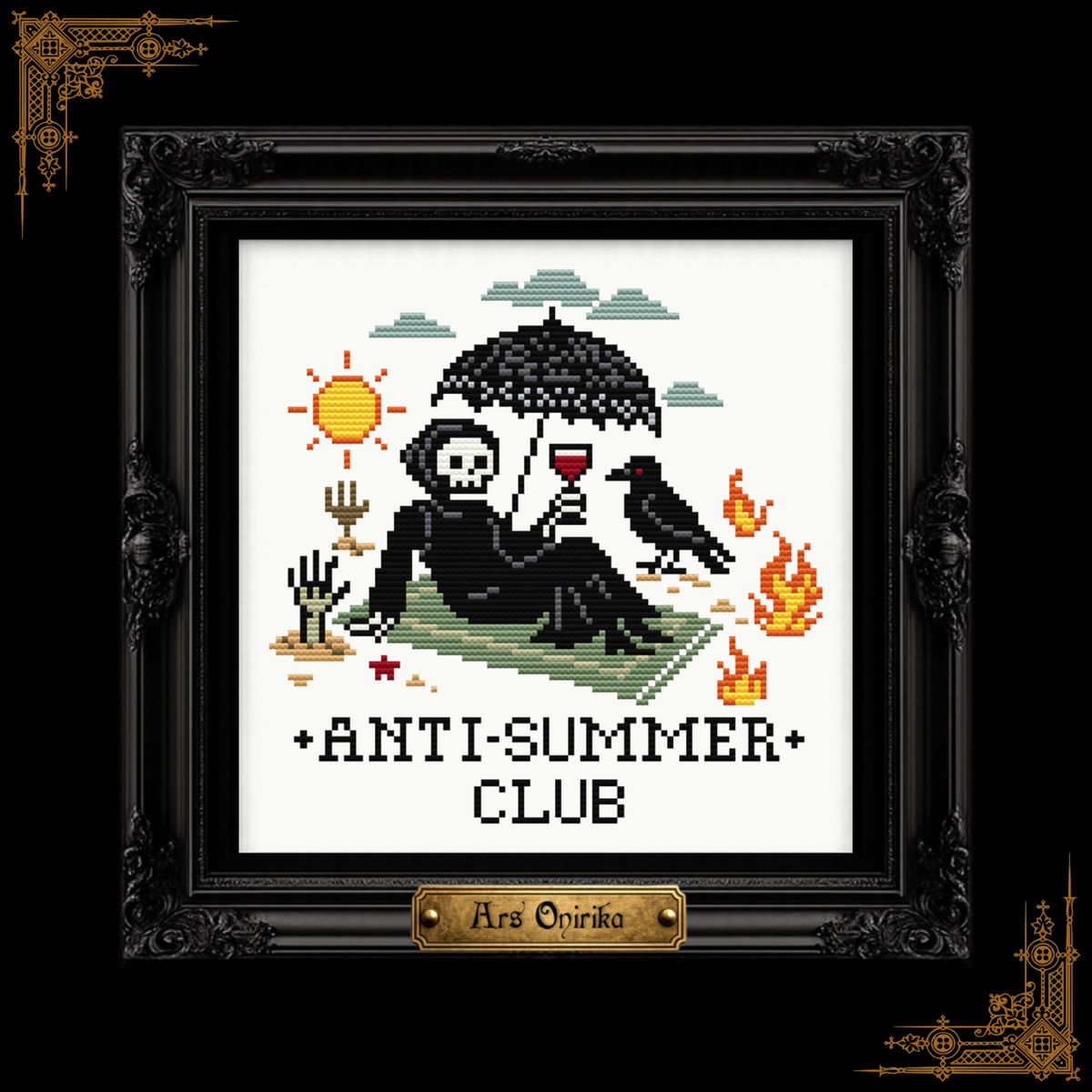 Anti Summer Club Cross Stitch Pattern – Grim Reaper (PDF)