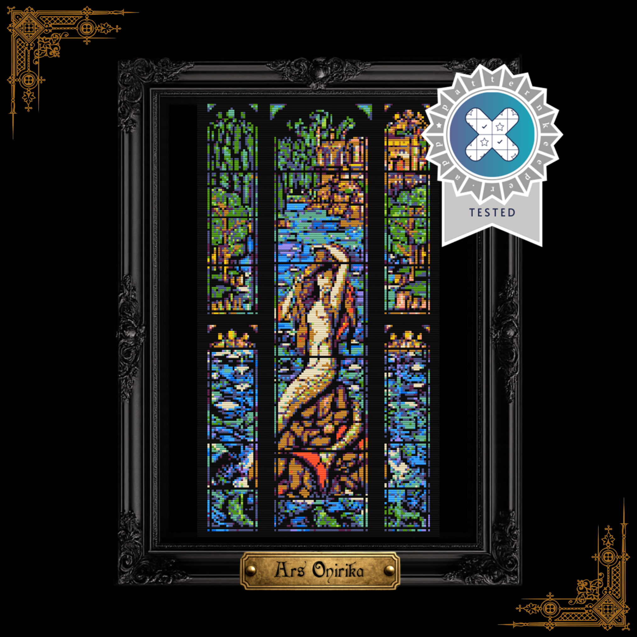 Mermaid Stained Glass - Cross Stitch Pattern