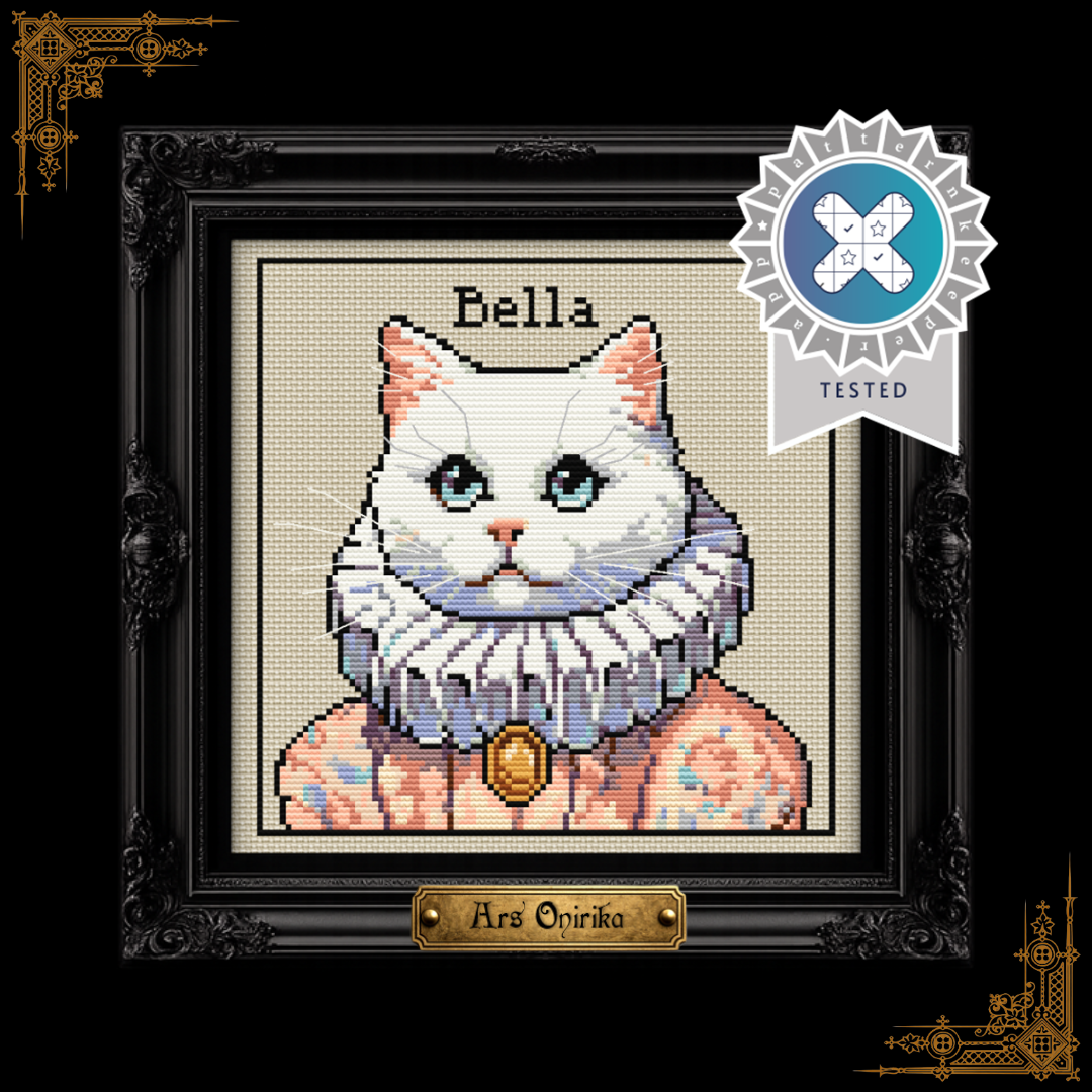White Victorian Cat - Cross Stitch Pattern