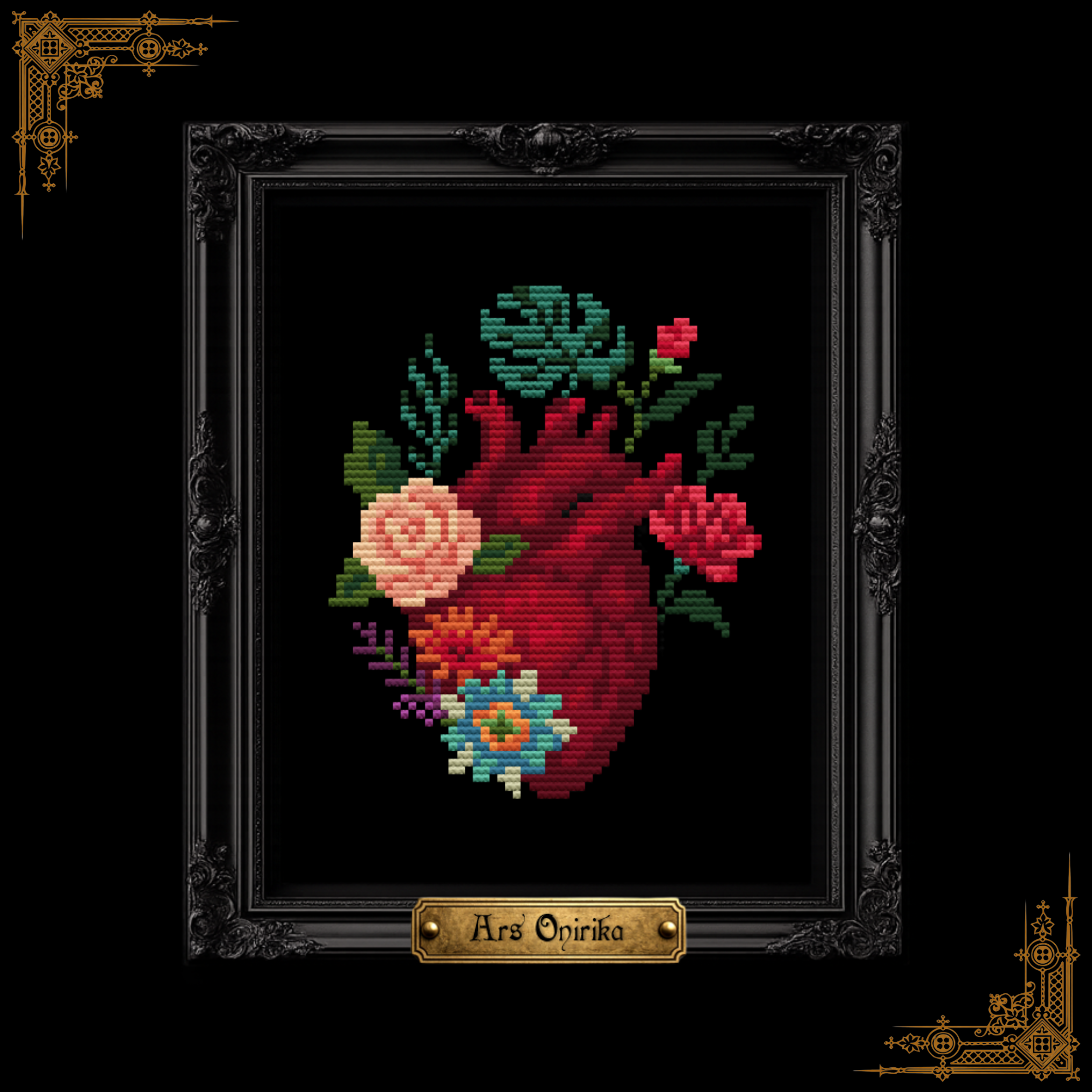 𝐀𝐍𝐀𝐓𝐎𝐌𝐈𝐂 𝐇𝐄𝐀𝐑𝐓 𝐎𝐅 𝐅𝐋𝐎𝐖𝐄𝐑𝐒 – 𝐂𝐫𝐨𝐬𝐬 𝐒𝐭𝐢𝐭𝐜𝐡 𝐏𝐚𝐭𝐭𝐞𝐫𝐧