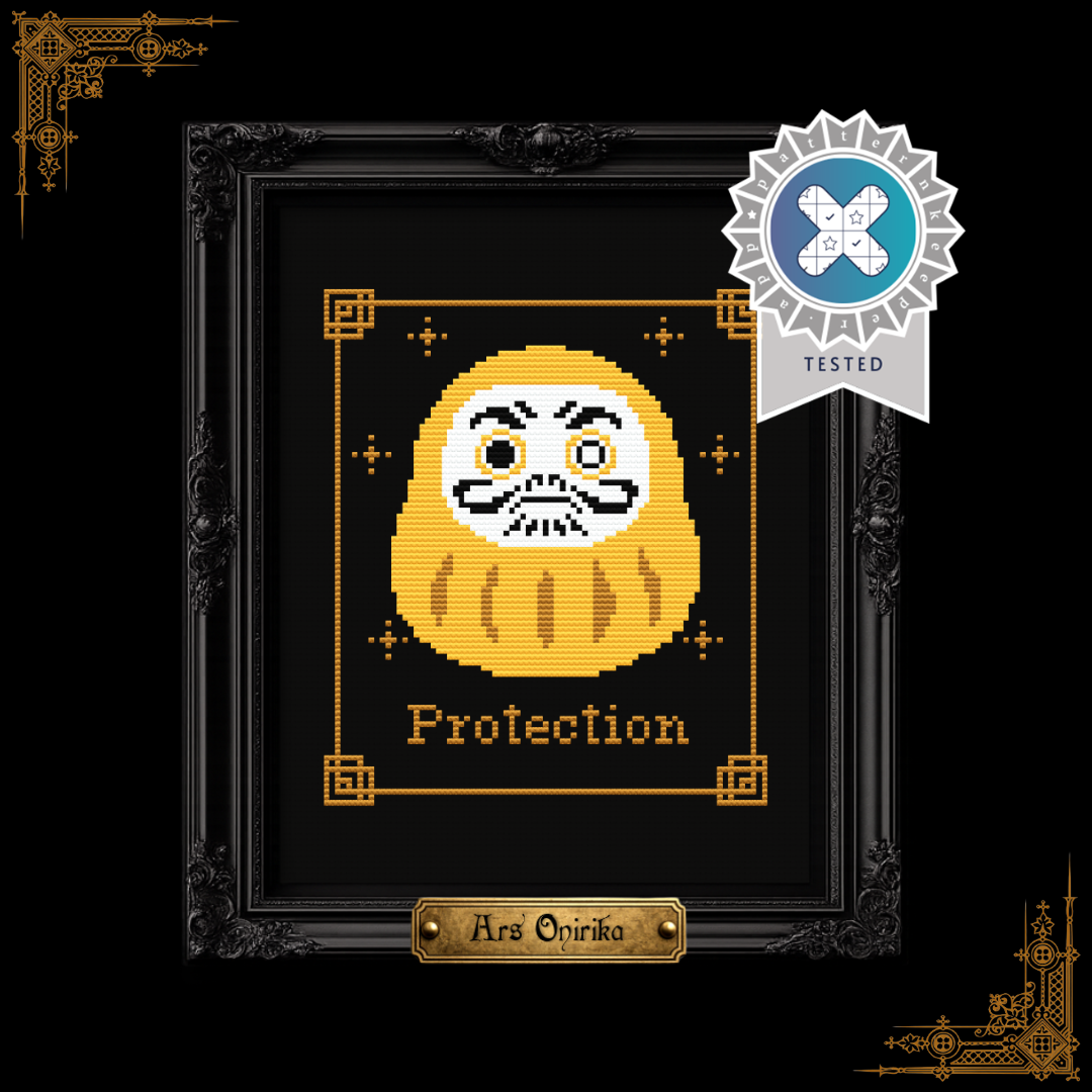 Yellow Daruma - Cross Stitch Pattern