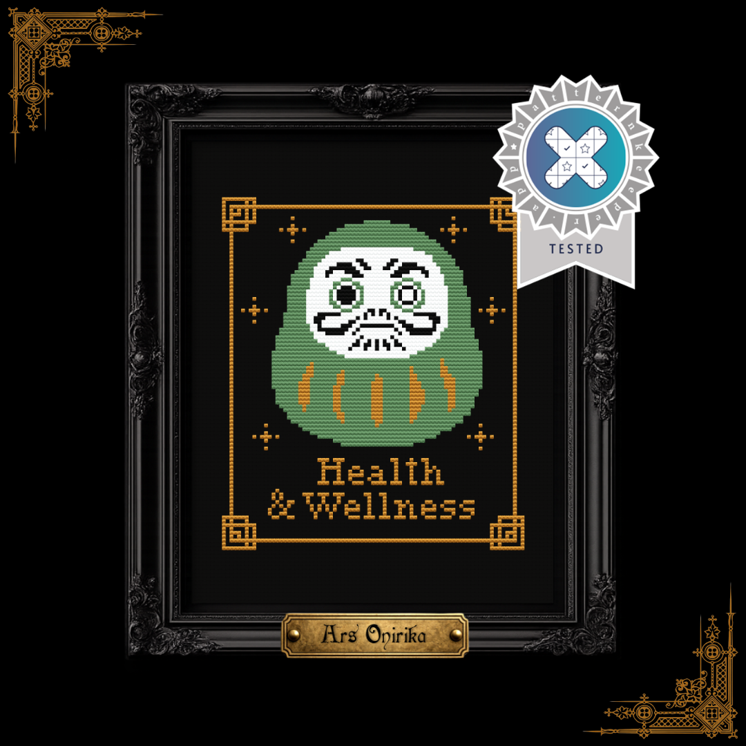 Green Daruma - Cross Stitch Pattern