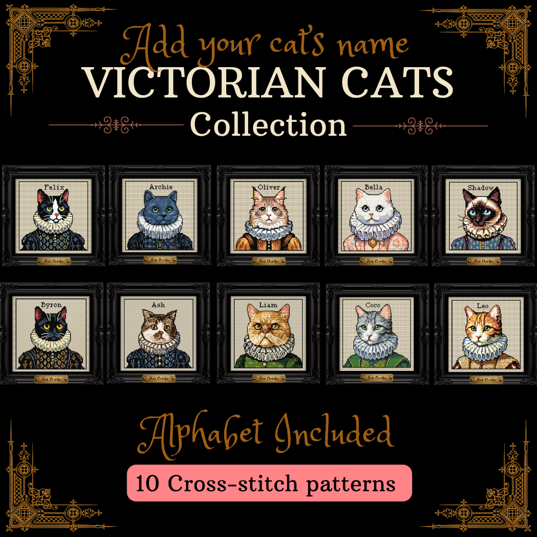 Victorian Cat Bundle - Cross Stitch Pattern